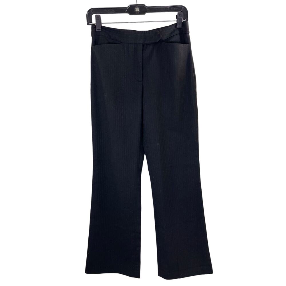 BCBG MAX AZRIA Black Pinstripe Dress Pants